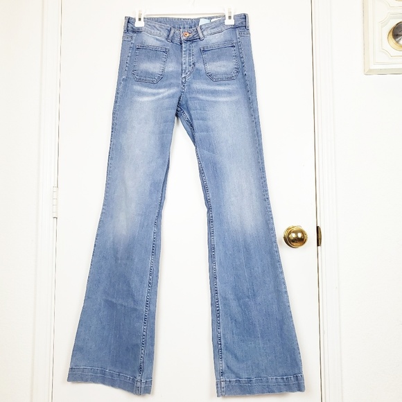 DENIM BY H&M HIGHWAIST WIDE LEG WOMEN JEANS SZ 29 - Picture 2 of 5